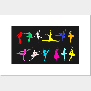 Colorful Ballet dancers Posters and Art